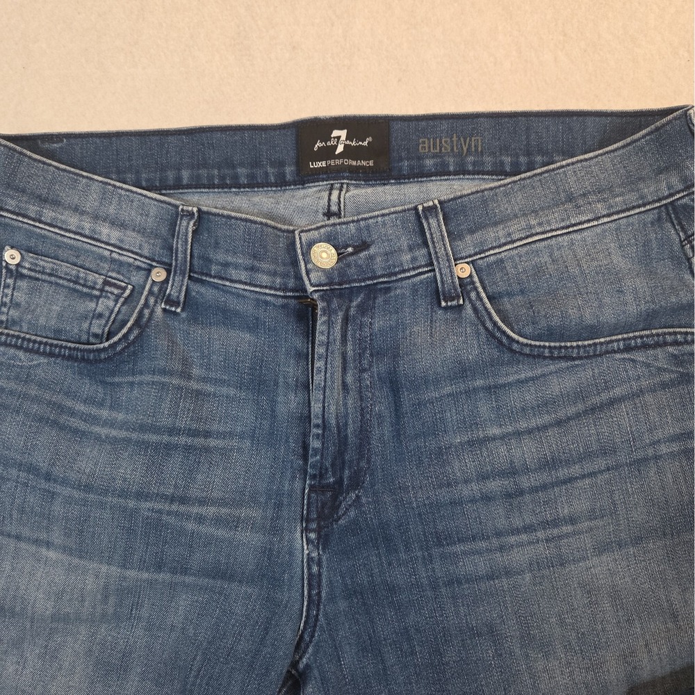 Seven For All Mankind Austyn Mens Straight Leg Jeans Med Wash Whisker Size 34/29 - Picture 4 of 14